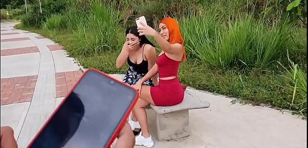 trendsMartina lets two strangers control her toy in a park till squirt